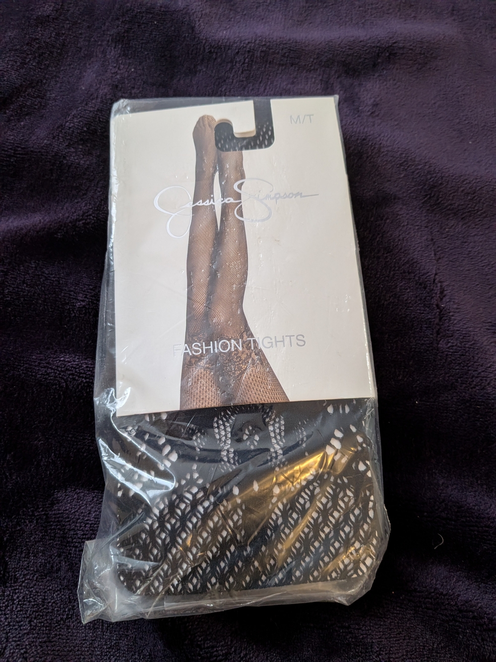 Jessica Simpson Black Patterned Fishnet Fashion Tights - NWT